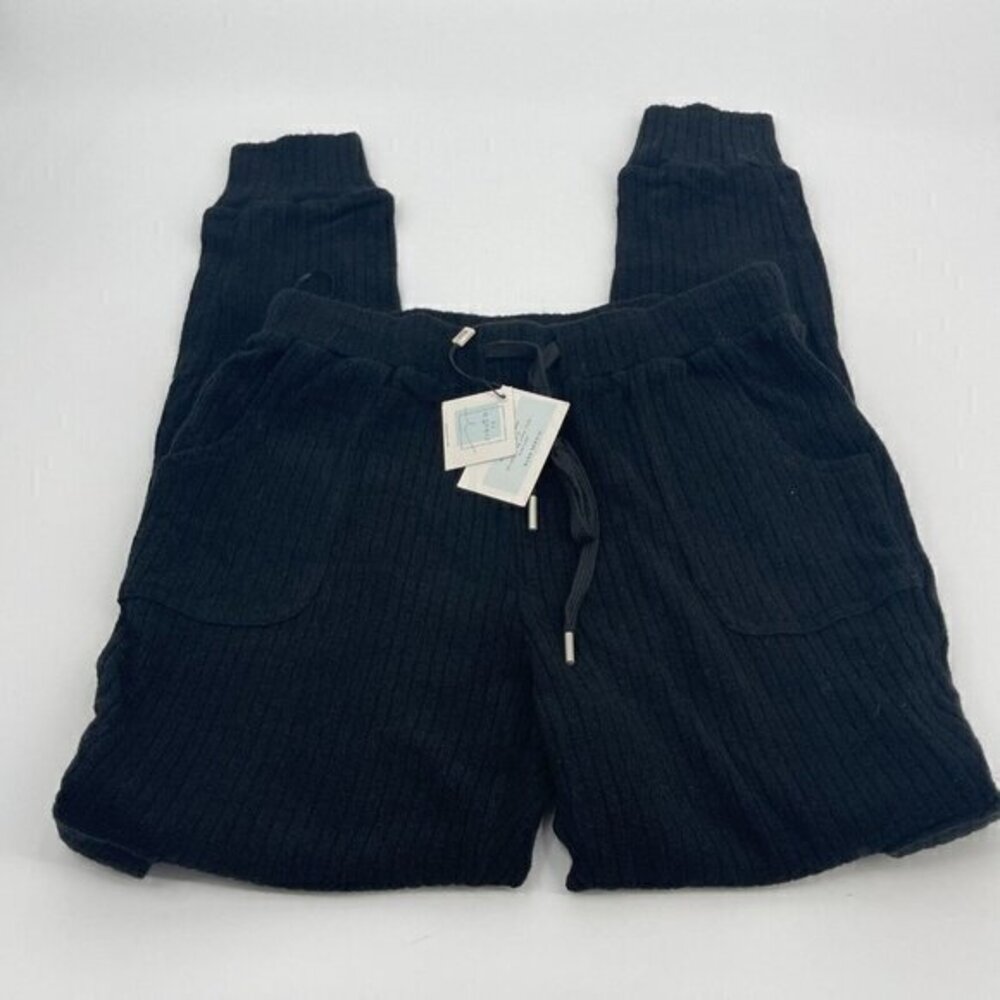 By Egreis Pants Medium Womens Black Lounge Pants Pockets Drawstring Knit Stretch